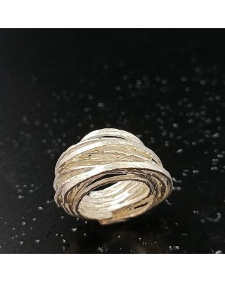 Δ01379 Δαχτυλίδι, χειροποίητο από ασήμι 925, πλεγμένα σύρματα