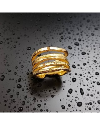 Δ02669 Δαχτυλίδι χειροποίητο από ασήμι 925 σφυρήλατα σύρματα με Σιτρίν πέτρες