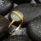 Δ03072 Δαχτυλίδι χειροποίητο από ασήμι 925, επιχρυσωμένο 18Κ, με στρογγυλούς ημιπολύτιμους λίθους και ζιργκόν.