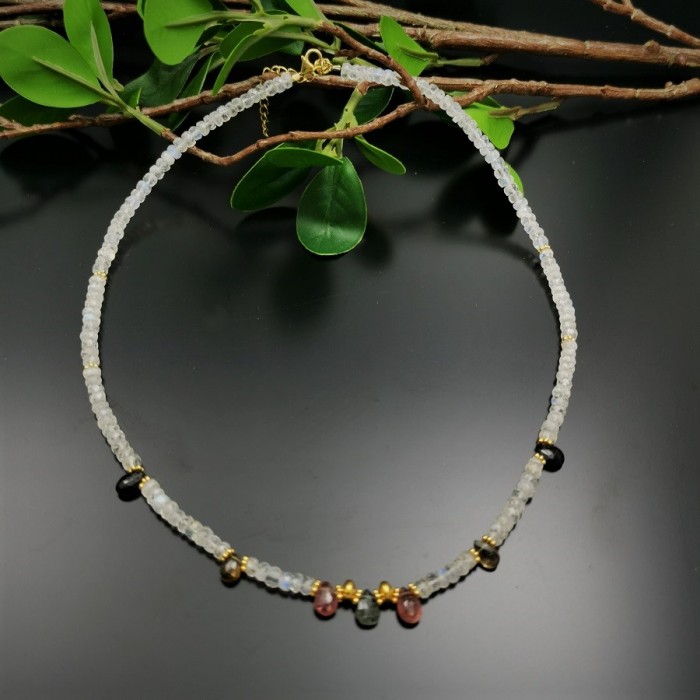 601034 Necklace handmade with semiprecious stones SILVER NECKLACE 925 